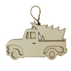 Hot Sale 💯 5" Unfinished Wood Layered Truck Ornament by Michaels 🔥