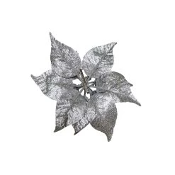 Budget 🤩 Silver Glitter Poinsettia Clip by Ashland® 🎁 -Ashland Sales 10675750 2