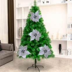 Budget 🤩 Silver Glitter Poinsettia Clip by Ashland® 🎁 -Ashland Sales 10675750 3