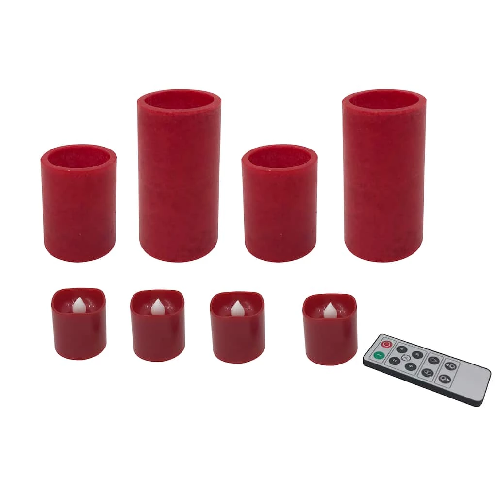 Best Pirce 💯 Mottled Red LED Pillar Candle Set by Ashland® 🧨 3 Best Pirce 💯 Mottled Red LED Pillar Candle Set by Ashland® 🧨