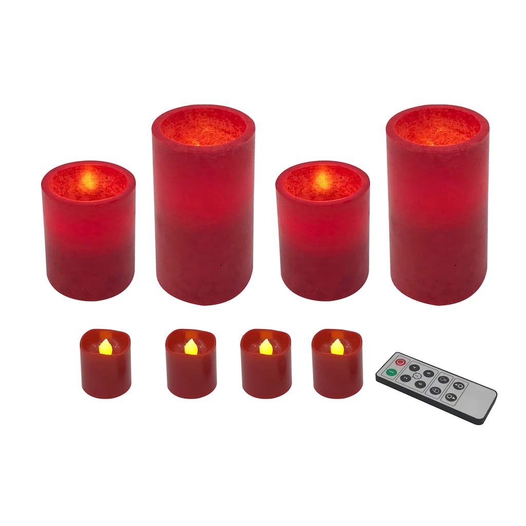 Best Pirce 💯 Mottled Red LED Pillar Candle Set by Ashland® 🧨 4 Best Pirce 💯 Mottled Red LED Pillar Candle Set by Ashland® 🧨 - Image 2