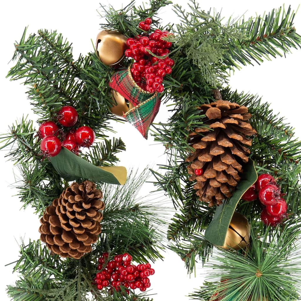 Best Sale 🌟 6ft. Pine, Jingle Bell & Red Berry Garland with Plaid Bows by Ashland® 🔥 3 Best Sale 🌟 6ft. Pine, Jingle Bell & Red Berry Garland with Plaid Bows by Ashland® 🔥