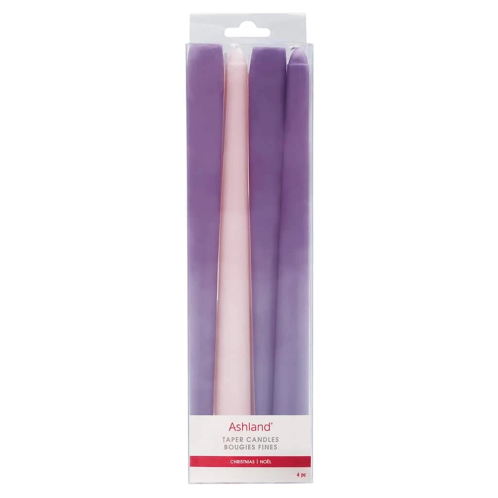 Flash Sale 🔥 Christmas Purple & Pink Taper Candles by Ashland®, 4ct. ⭐ 3 Flash Sale 🔥 Christmas Purple & Pink Taper Candles by Ashland®, 4ct. ⭐