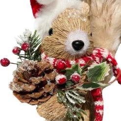 Flash Sale ✔️ 7.5" Squirrel with Red & White Hat & Scarf Natural Décor Accent by Ashland® 👏 -Ashland Sales 10676177 3