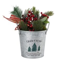 Brand new 😍 7.6" Farm Fresh 🎄 Christmas Trees Metal Bucket with Handles by Ashland® 🤩 -Ashland Sales 10676691 2