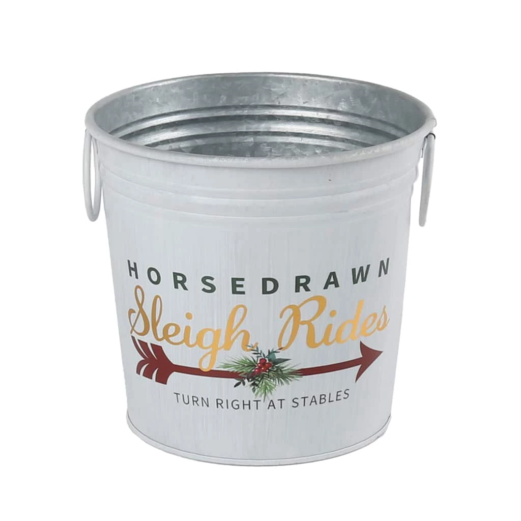Best Sale 🎁 6.6" Sleigh Rides Metal Bucket with Handles by Ashland® 🔔 3 Best Sale 🎁 6.6" Sleigh Rides Metal Bucket with Handles by Ashland® 🔔