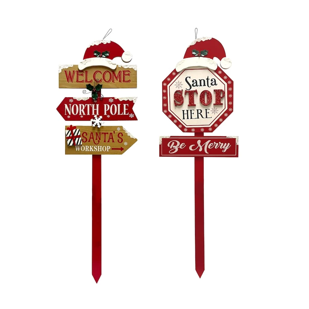 Wholesale 🎉 Assorted 36" Directional Santa Hat Yard Stake by Ashland® ✨ 3 Wholesale 🎉 Assorted 36" Directional Santa Hat Yard Stake by Ashland® ✨