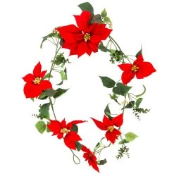 Budget 😍 6ft. Red Poinsettia Garland by Ashland® 🎁 -Ashland Sales 10677904 2