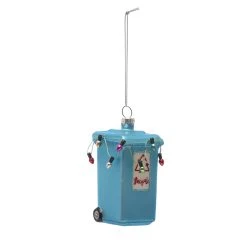 Wholesale 🥰 4" Blue Glass Trash Can Ornament by Ashland® 😉