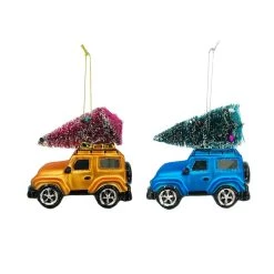 Outlet 👍 Assorted Glass Jeep with Tree Ornament by Ashland® 😉