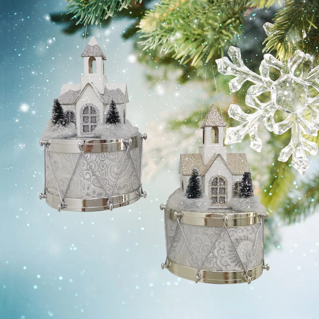 Budget 🎁 Assorted Paper House on Drum Ornament by Ashland® 👏 4 Budget 🎁 Assorted Paper House on Drum Ornament by Ashland® 👏 - Image 2