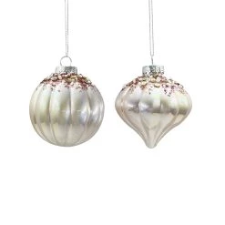 Wholesale ✨ Assorted Glass Pink Beaded Onion Ornament by Ashland® 🥰 -Ashland Sales 10698446 2