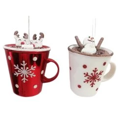 Wholesale ❤️ Assorted Glass Hot Cocoa Mug Ornament by Ashland® 🤩