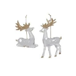 Brand new 😀 Assorted Clear & Glittery Gold Deer Ornament by Ashland® 🔥