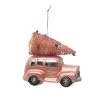 Best Pirce ⭐ 4.8'' Pink Car with Tree Glass ❄ Christmas Ornament by Ashland® 🛒