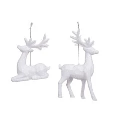 Cheapest ❤️ Assorted Glittery White Deer Ornament by Ashland® ⭐ -Ashland Sales 10698591 2