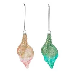 Deals 🎉 Assorted 7'' Seashell Glass 🎁 Christmas Ornament by Ashland® 😉