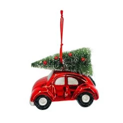 Outlet 🔔 4'' Car with Tree Collectible Glass 🎁 Christmas Ornament by Ashland® 🥰