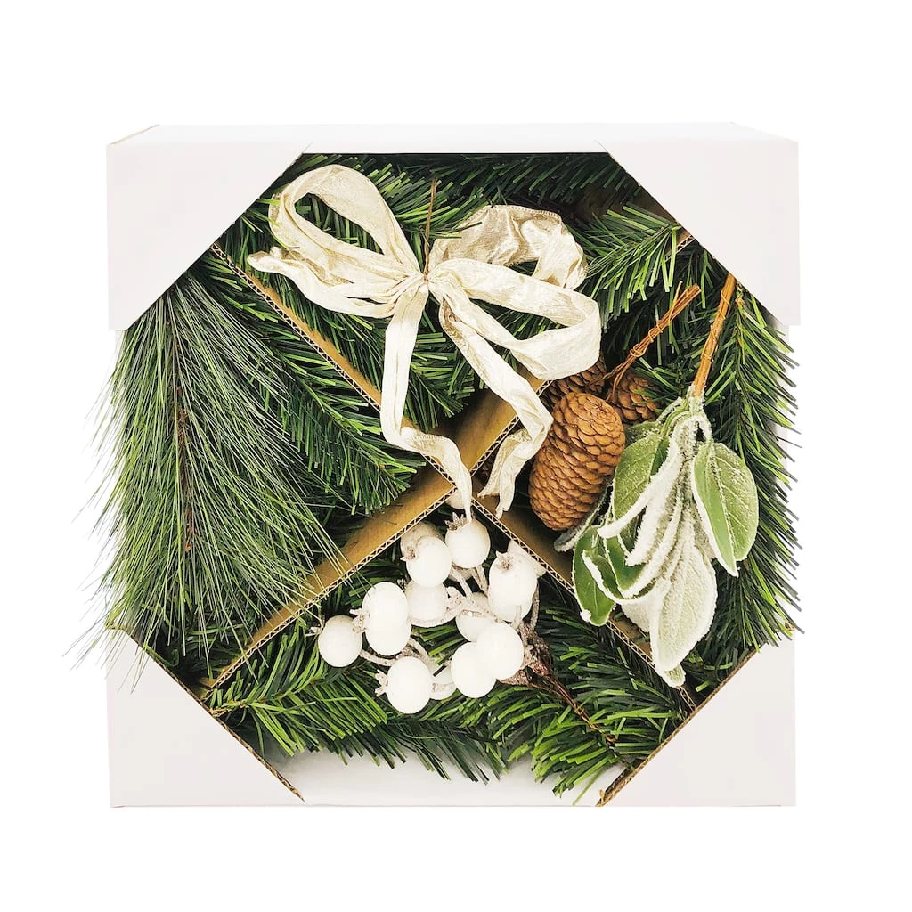 Budget 🌟 DIY White Berry, Pine Leaf & Pinecone Wreath Kit by Ashland® 🛒 3 Budget 🌟 DIY White Berry, Pine Leaf & Pinecone Wreath Kit by Ashland® 🛒