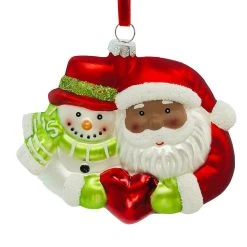Coupon 🧨 Santa & Snowman Heart Glass Ornament by Ashland® ❤️ -Ashland Sales 10698811 2