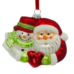 Top 10 😍 Santa & Snowman Heart Glass Ornament by Ashland® 🔥 -Ashland Sales 10698815 2