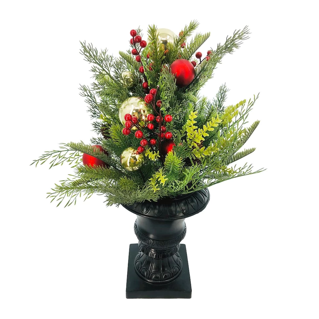 Outlet 🌟 24" Pine, Berry & Ornaments Outdoor Arrangement by Ashland® ⭐ 3 Outlet 🌟 24" Pine, Berry & Ornaments Outdoor Arrangement by Ashland® ⭐