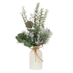 New 💯 16" Berry & Pine Needle Arrangement in Ceramic Vase by Ashland® ⭐