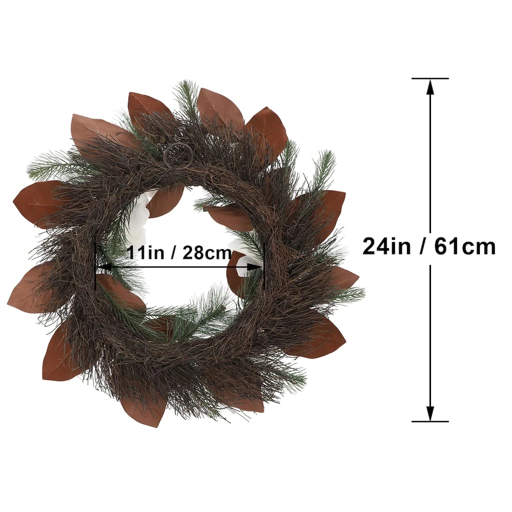 Top 10 ❤️ 24" White Magnolia, Red Berry & Pine Wreath by Ashland® 🔥 5 Top 10 ❤️ 24" White Magnolia, Red Berry & Pine Wreath by Ashland® 🔥 - Image 3