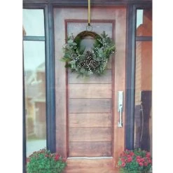 Outlet ⭐ 22" Icy Mixed Pine & Silver Berry Half Wreath by Ashland® 🧨 -Ashland Sales 10698929 3