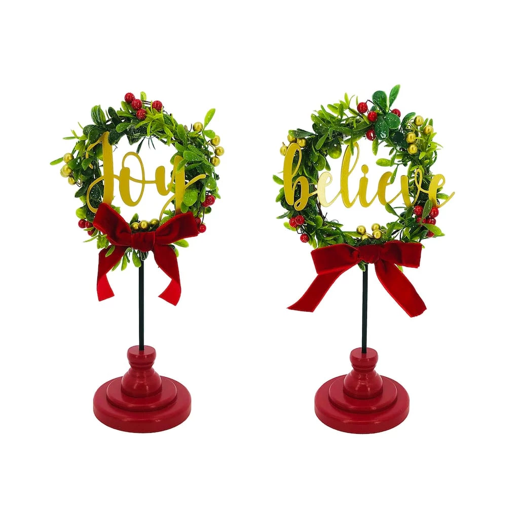 Budget 👏 Assorted 10.8'' Wreath on Stand Tabletop Décor by Ashland® 💯 3 Budget 👏 Assorted 10.8'' Wreath on Stand Tabletop Décor by Ashland® 💯