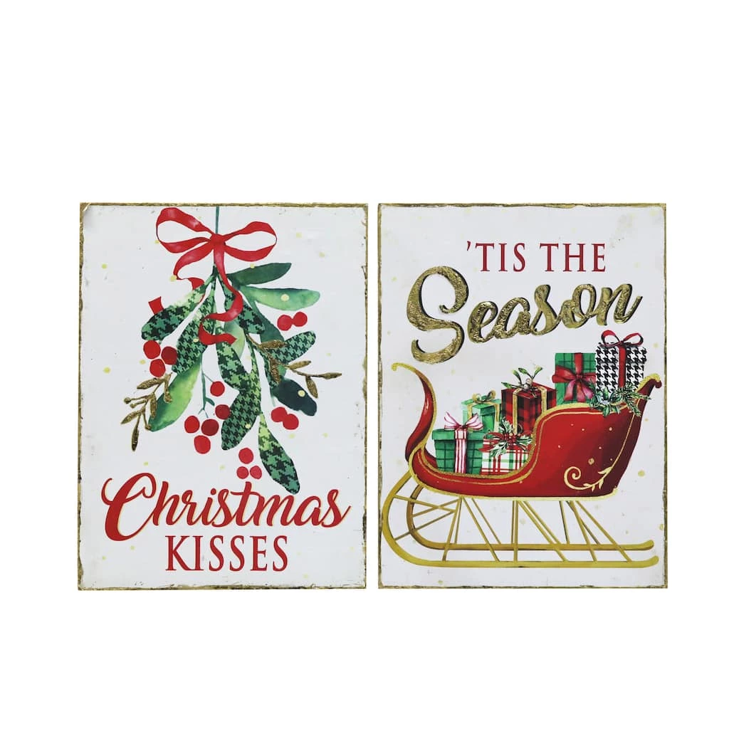 Budget 💯 Assorted 8" Mistletoe Tabletop Sign by Ashland® ⌛ 3 Budget 💯 Assorted 8" Mistletoe Tabletop Sign by Ashland® ⌛