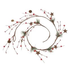 Discount 🤩 5ft. Pinecone Red Berry Star Pine Coiled Garland by Ashland® 🔔 -Ashland Sales 10699055 2
