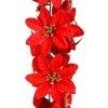 Best deal 🌟 6ft. Red Satin Poinsettia Chain Garland by Ashland® 🎁 -Ashland Sales 10699060 1