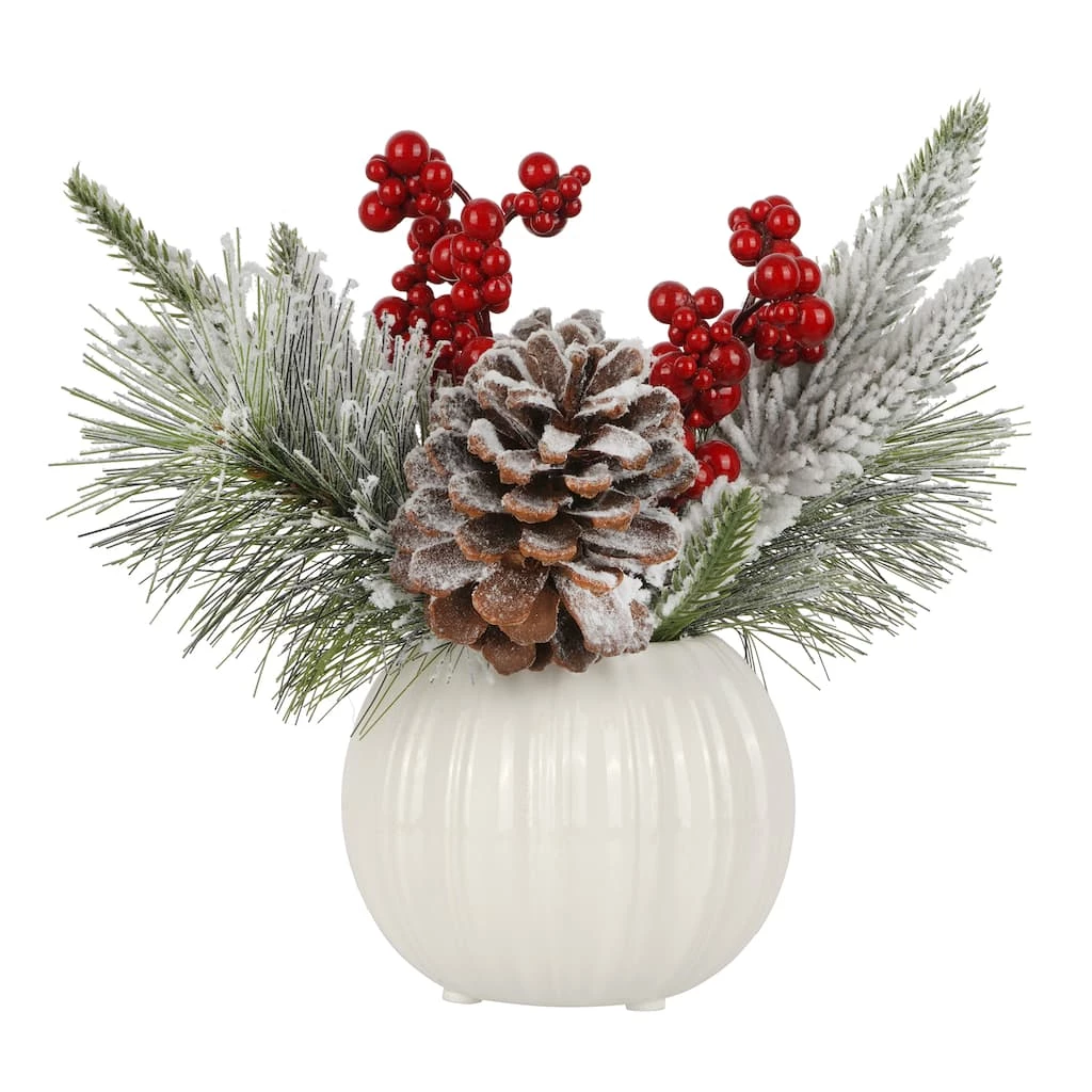 Flash Sale 🎉 10" Pine Needle & Berry Arrangement in Ceramic Pot by Ashland® 👏 3 Flash Sale 🎉 10" Pine Needle & Berry Arrangement in Ceramic Pot by Ashland® 👏