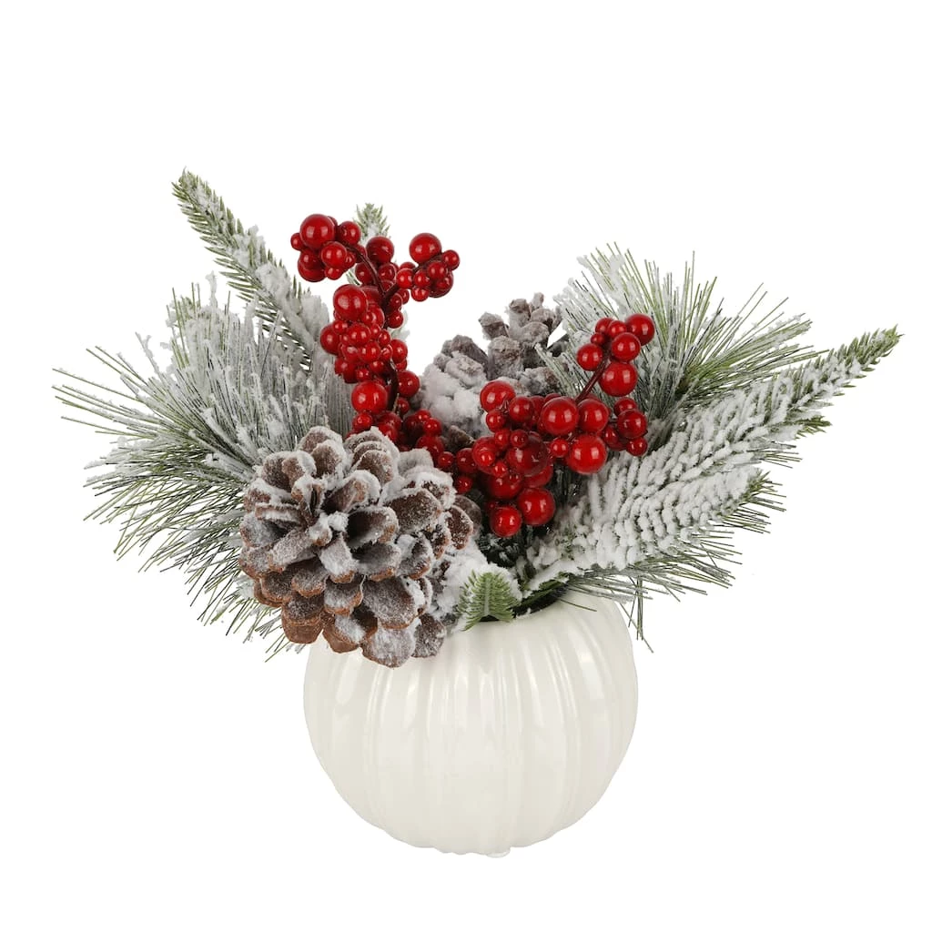 Flash Sale 🎉 10" Pine Needle & Berry Arrangement in Ceramic Pot by Ashland® 👏 4 Flash Sale 🎉 10" Pine Needle & Berry Arrangement in Ceramic Pot by Ashland® 👏 - Image 2