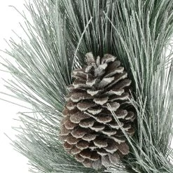 Budget ✔️ 24" Flocked Long Needle & Pinecone Wreath by Ashland® ⭐ -Ashland Sales 10699357 2