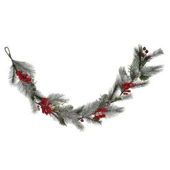 New ✨ 6ft. Snow Pine & Red Berry Garland by Ashland® 👍 -Ashland Sales 10699360 2