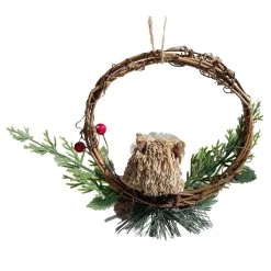 Best Sale ⭐ 4.3'' Mini Owl with Pine, Pinecone, Red Berry and Holly Leaves ❄ Christmas Ornament by Ashland® 🔥 -Ashland Sales 10699373 2