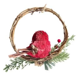 Coupon 🔔 4.3'' Mini Bird with Pine, Pinecone, Red Berry and Holly Leaves 🎄 Christmas Ornament by Ashland® 👏 -Ashland Sales 10699376 2