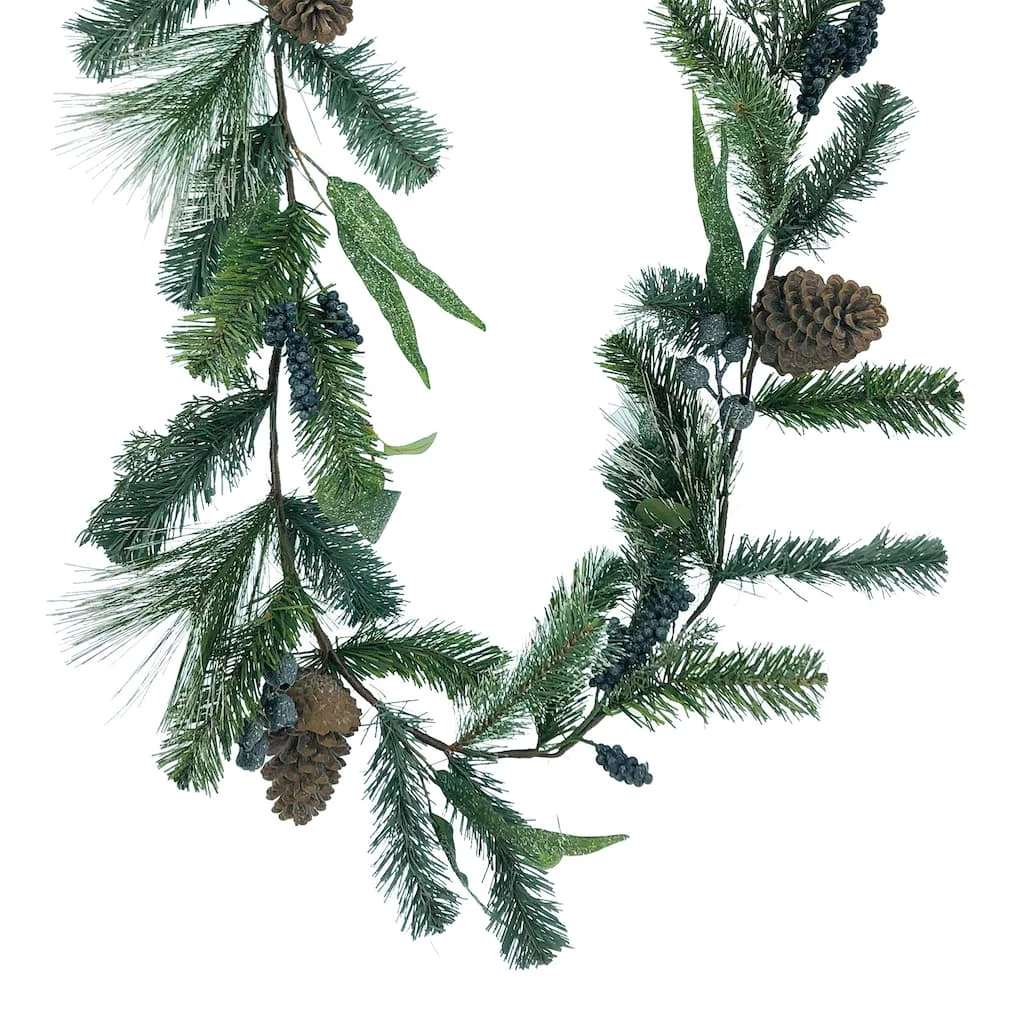 Promo 👍 6ft. Snow Pine with Blueberries Garland by Ashland® ⭐ 3 Promo 👍 6ft. Snow Pine with Blueberries Garland by Ashland® ⭐