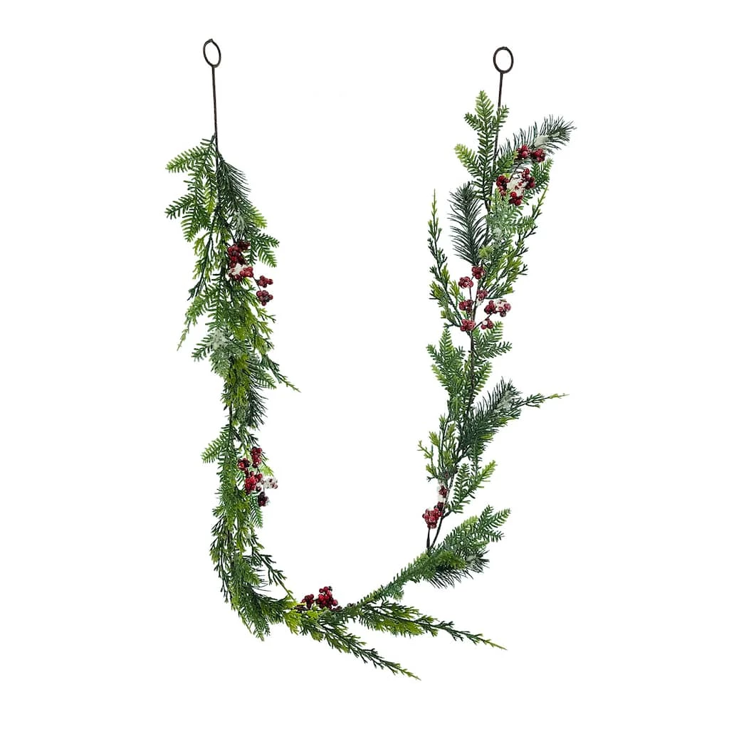 Deals 🧨 6ft. Snowy Cedar & Red Berry Garland by Ashland® ⭐ 4 Deals 🧨 6ft. Snowy Cedar & Red Berry Garland by Ashland® ⭐ - Image 2