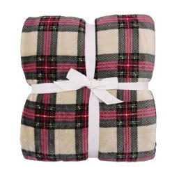 Promo ✔️ Ivory Plaid Berber Throw Blanket by Ashland® 🧨 -Ashland Sales 10699724 2