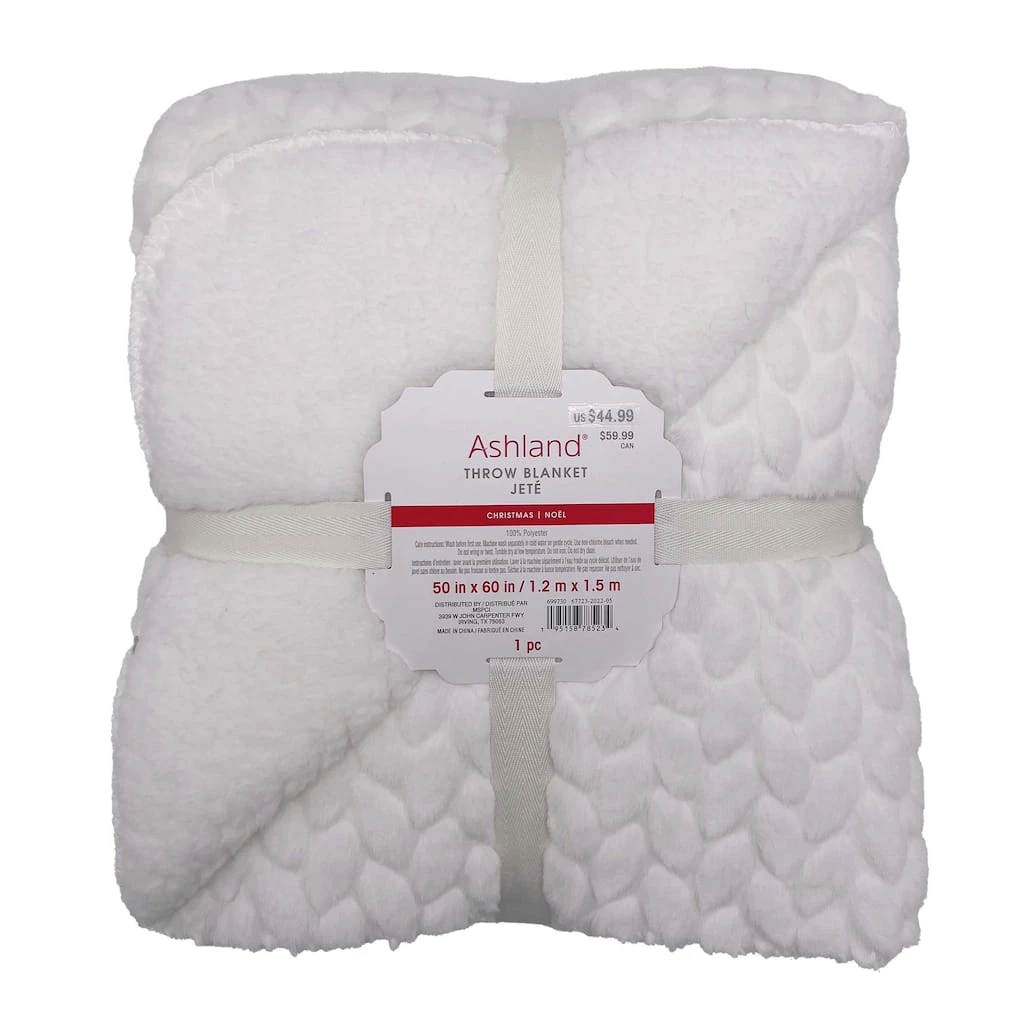 Brand new 🧨 White Faux Berber Throw Blanket by Ashland® ⌛ 3 Brand new 🧨 White Faux Berber Throw Blanket by Ashland® ⌛