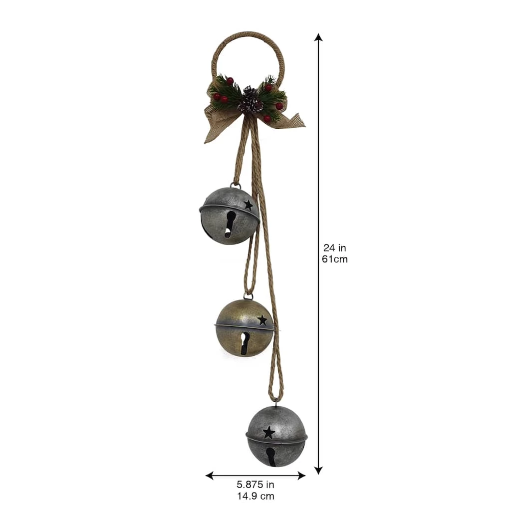 Cheapest 🤩 24" Silver and Gold 3 Bell Door Hanger by Ashland® 💯 5 Cheapest 🤩 24" Silver and Gold 3 Bell Door Hanger by Ashland® 💯 - Image 3