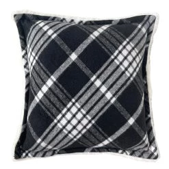 Deals 😀 Black & White Tartan 🔔 Christmas Accent Pillow by Ashland® 👍