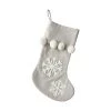 Promo 🎁 18" Snowflake Stocking With Pom Poms by Ashland® 🔥 -Ashland Sales 10699855 1