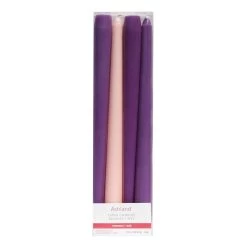 Cheap 🌟 10" Smooth Purple & Pink Advent Taper Candles, 4ct. by Ashland® 👏