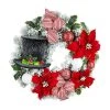 Best Sale 🌟 26" Snowman Hat & Poinsettia Flocked Wreath by Ashland® 🔔 -Ashland Sales 10699982 1