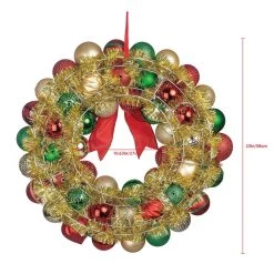 Budget 💯 23" Red, Green & Gold Ball Ornament Wall Wreath by Ashland® 👏 -Ashland Sales 10699989 3