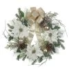 Best deal ❤️ 26" Green & Cream Poinsettia Pinecone Berry Wreath With Bow by Ashland® 🤩 -Ashland Sales 10699990 1